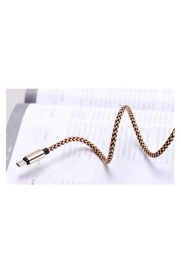 كابل شحن ومزامنة بيانات من USB ذكر إلى Micro USB بيج/ذهبي/أسود - Image 3