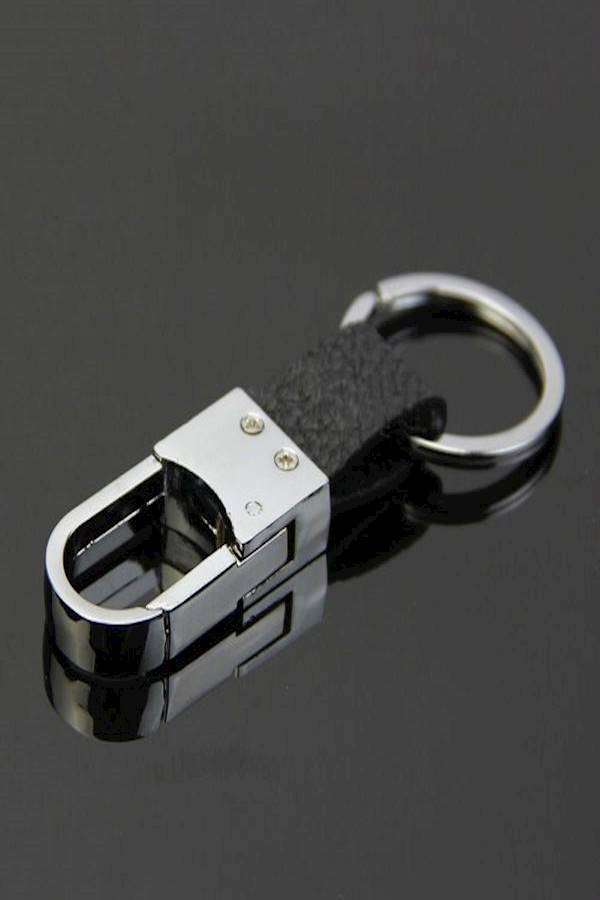 Black Leather Strap Key Chain - Image 3