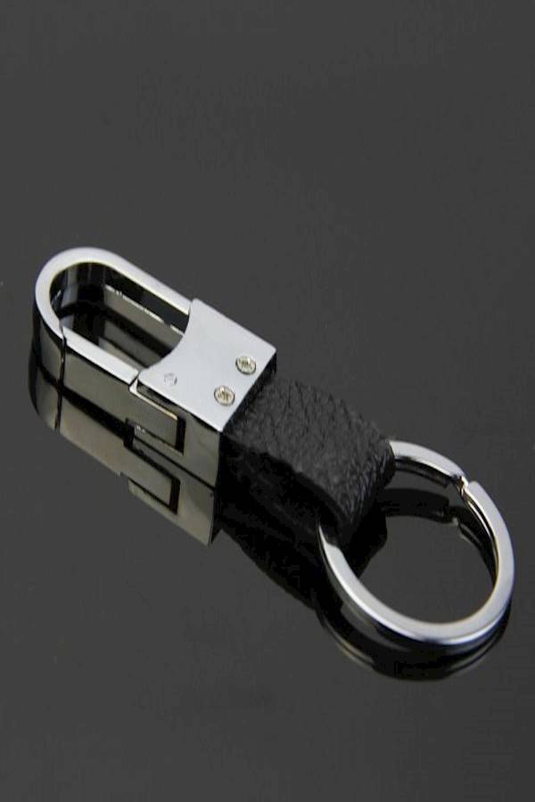 Black Leather Strap Key Chain - Image 4