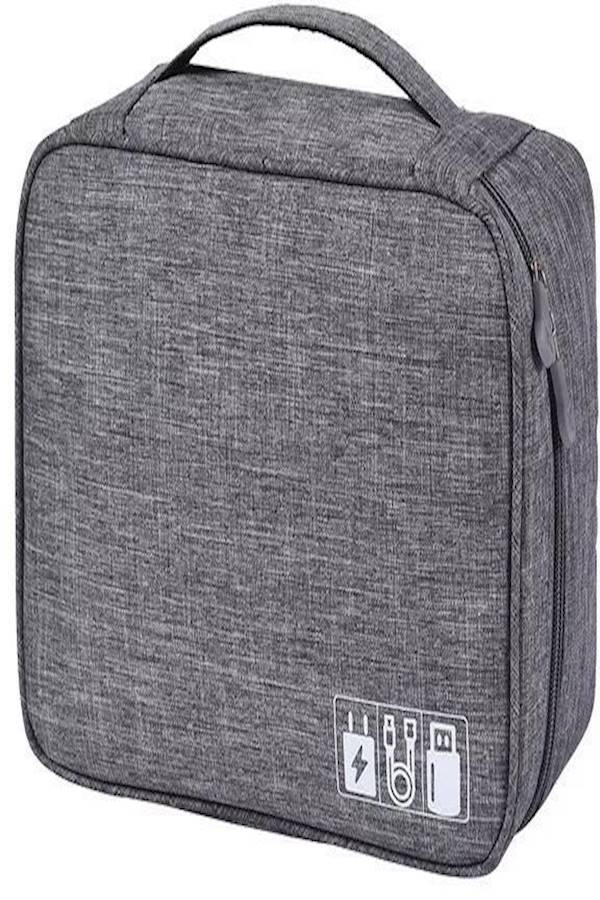 Travel Universal Cable Organizer Bag, Gadgets Accessories Case Storage Grey - Image 1
