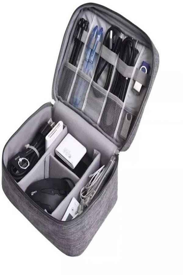 Travel Universal Cable Organizer Bag, Gadgets Accessories Case Storage Grey - Image 4