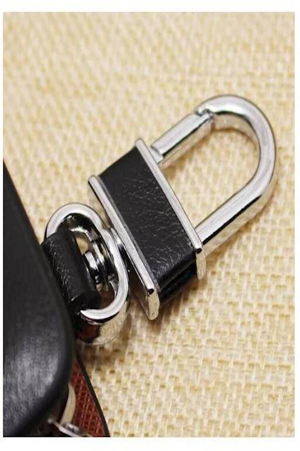 سلسلة مفاتيح من الجلد بتصميم محفظة مزودة بسحاب مع شعار سيارة لكزس - Image 4