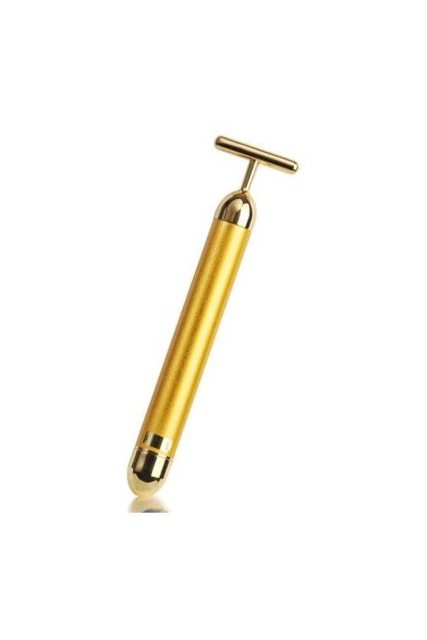 Generic Portable Face 24k Gold Vibration Facial Beauty Roller Massager Stick Lift Skin Tightening Wrinkle Stick Gold 