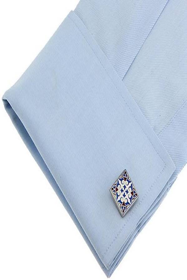 دودو ديزاين أزرار أكمام القمصان بتصميم كلاسيكي محفور مناسبة للبدل - Image 2