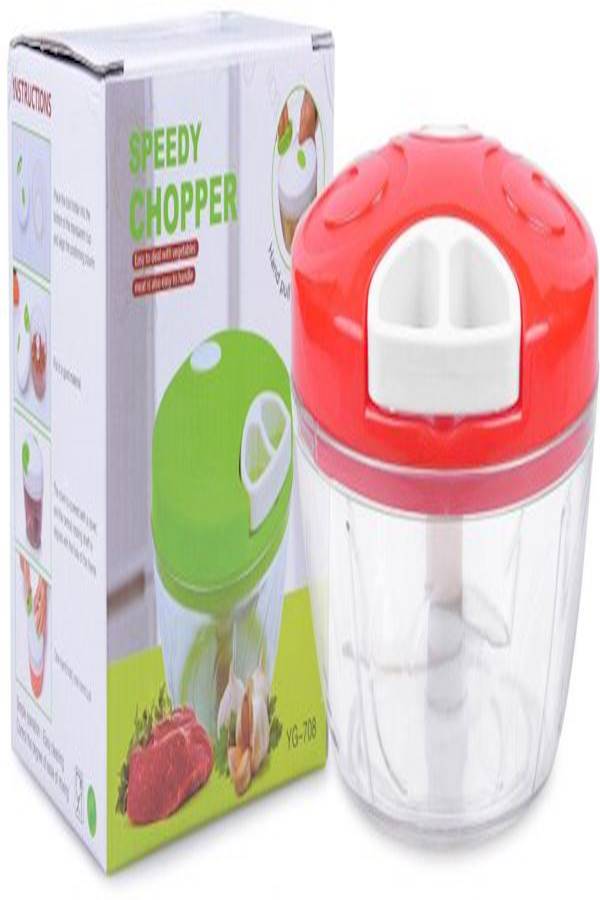 Speedy Chopper - Hand  Essential Kitchen Tools Vegetable Fruits Onion Chopped 3-Blades - Image 1