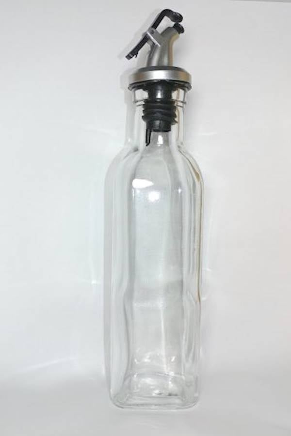 زجاجة زيت شفافة مع غطاء