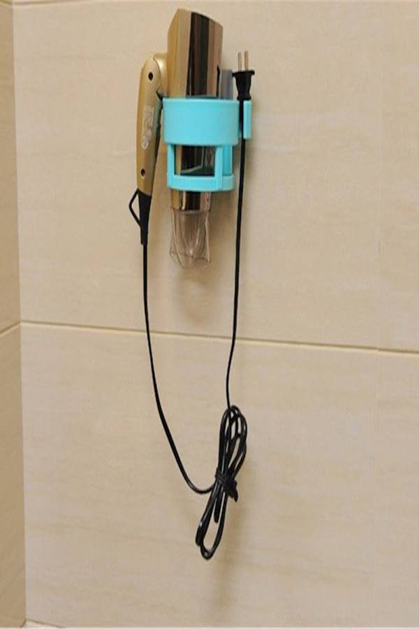 Wall Mounted Bathroom Hair Dryer Holder Blue  - Image 3