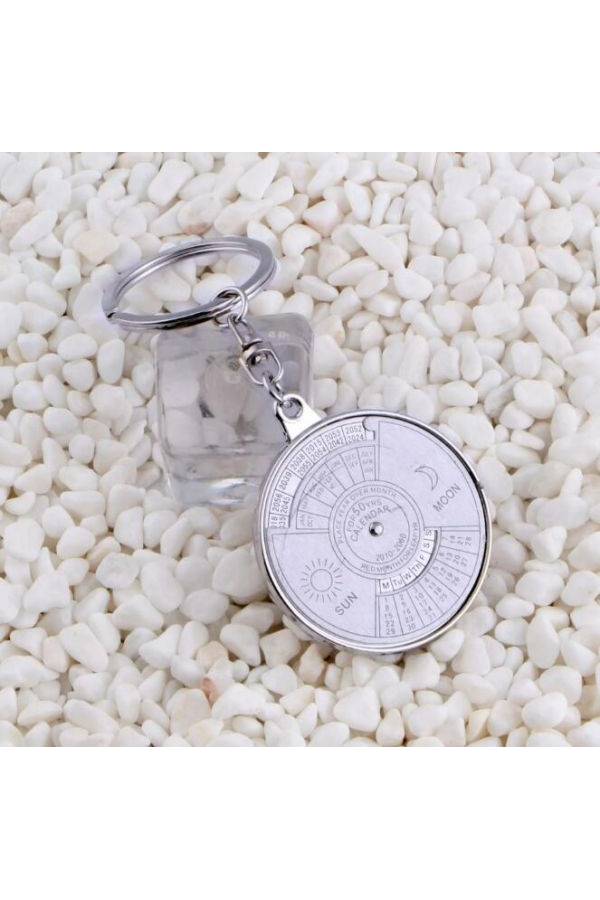 سلسلة وحامل مفاتيح كاجوال معدني على شكل تقويم دائم - Image 3