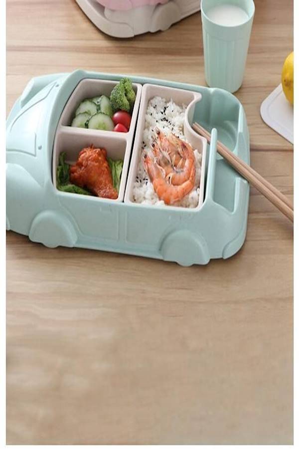 SANNE Cartoon Car Shaped Dinner Plate Green/White 19.5x30.6x9.2cm - Image 4