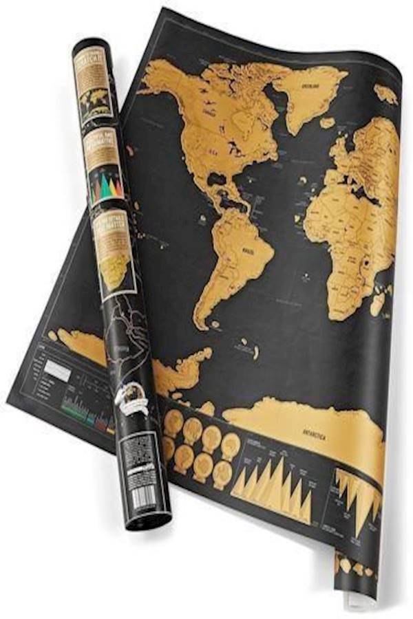 Generic Deluxe Travel Edition Scratch Off World Map Poster Personalized Journal Gift May 