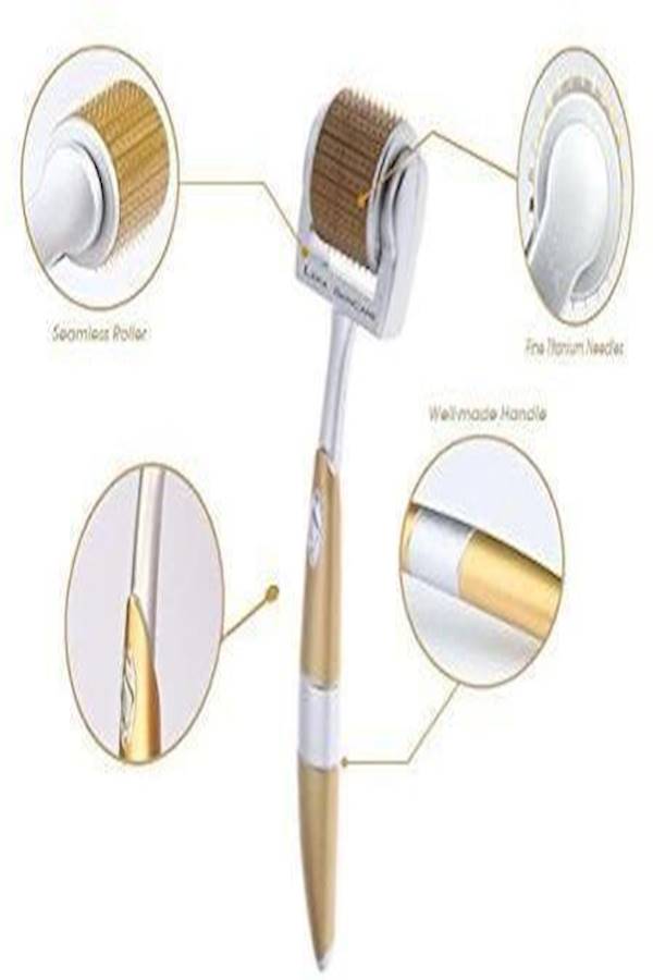 ZGTS - Derma Roller Cosmetic Needling Instrument Gold/Silver 0.5mm - Image 1