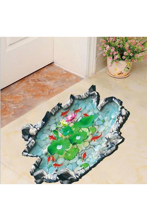 DIY Removable Wall Stickers For Living Room Home Decor - 3D Lotus Pond  - Image 2
