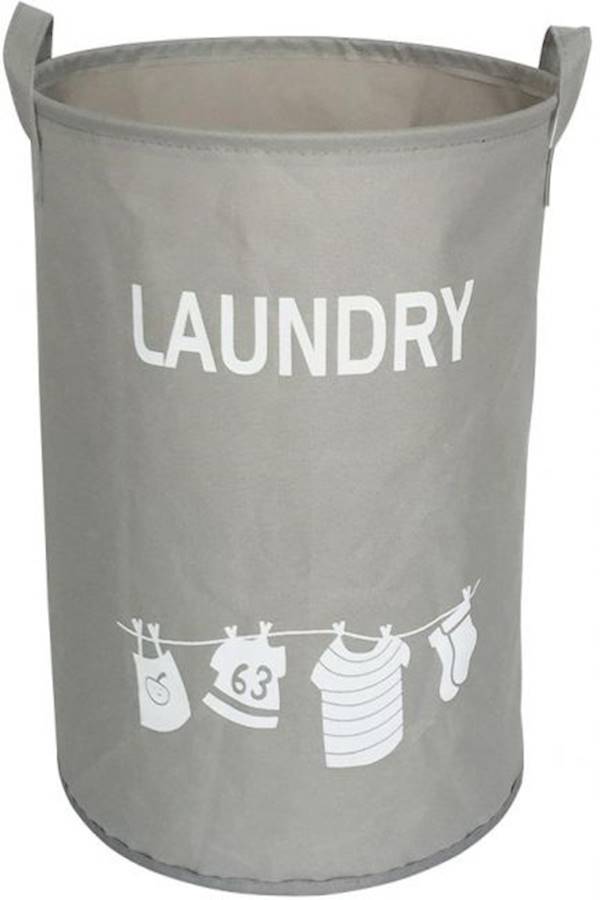 Laundry Clothes Basket Animal Canvas Sheets Toy Storage Bag Folding Storage Box Waterproof Clothes Basket Large Capacity Grey  - Image 1