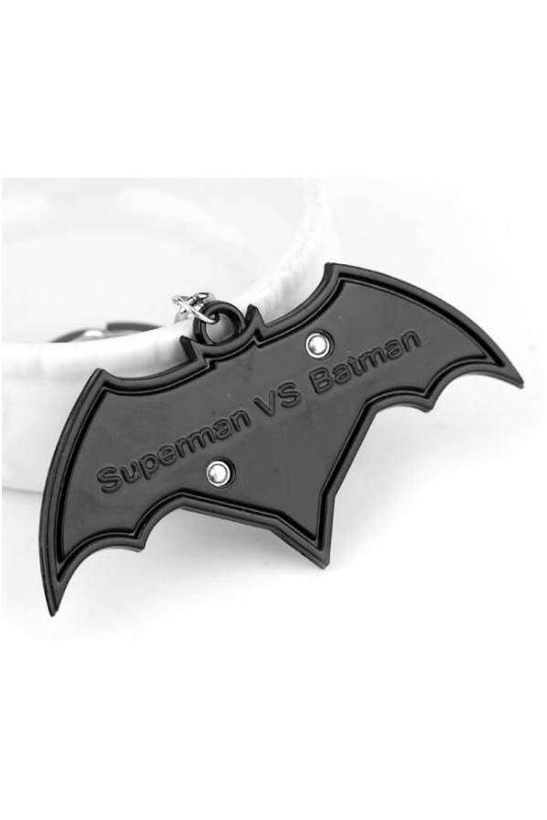 سلسلة مفاتيح مصنوعة من خليط الزنك المعدني على شكل رمز الخفاش لباتمان فوقه علامة سوبرمان - Image 5