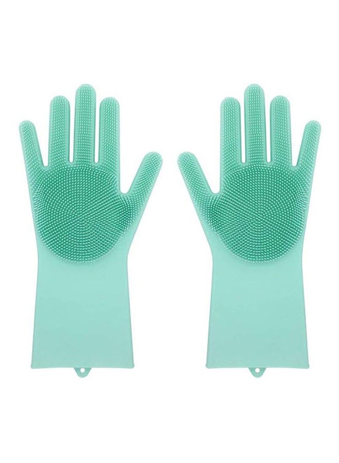 Silicone Scrubber Cleaning Gloves Green 21grams