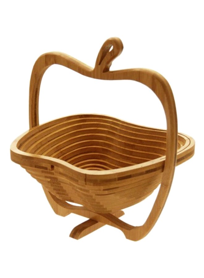 سلة قابلة للطي لحفظ الفواكه من البامبو بني - Image 1