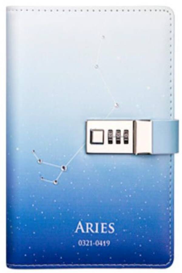 مفكرة يوميات بطباعة نجوم مزودة بقفل مع مجموعة من 12 نجمة