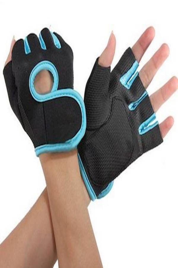 Generic 1 Pair Sport Cycling Fitness Gym Weightlifting Exercise Half Finger Sport Gloves For Women 40grams  - Image 1