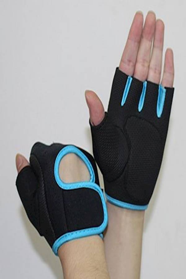 Generic 1 Pair Sport Cycling Fitness Gym Weightlifting Exercise Half Finger Sport Gloves For Women 40grams  - Image 3