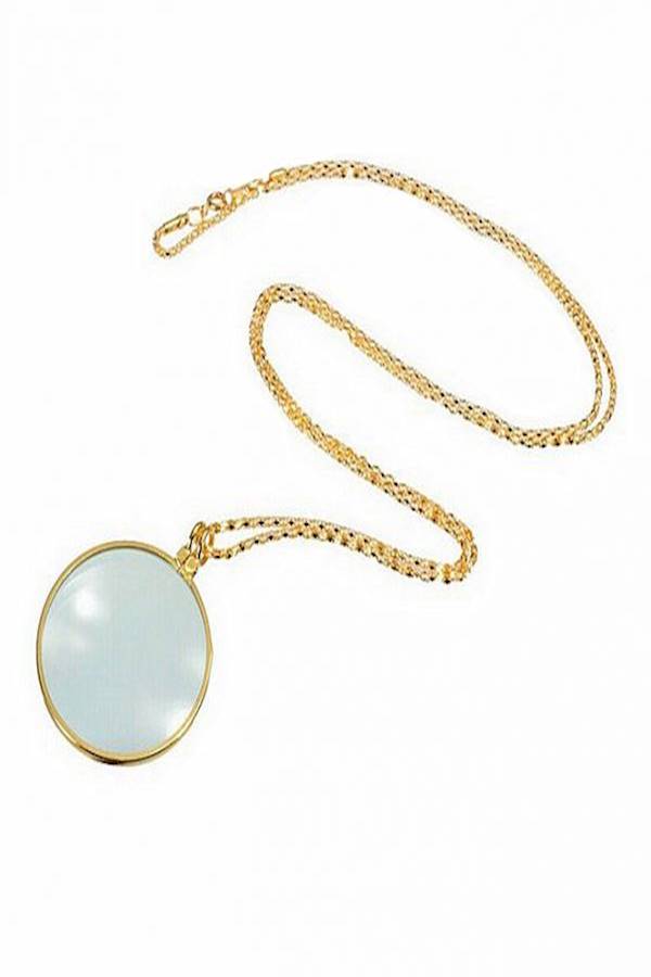 Decorative Monocle Necklace With 6X Magnifying Glass Pendant Gold - Image 1