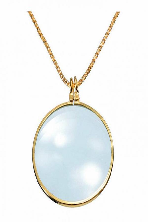 Decorative Monocle Necklace With 6X Magnifying Glass Pendant Gold - Image 2