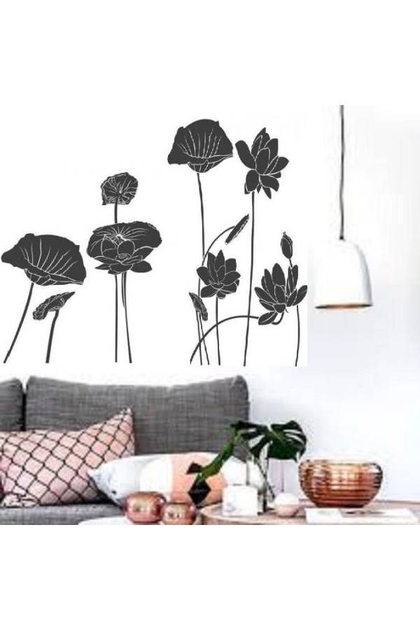 Roses And Lotus Wall Sticker  - Image 1