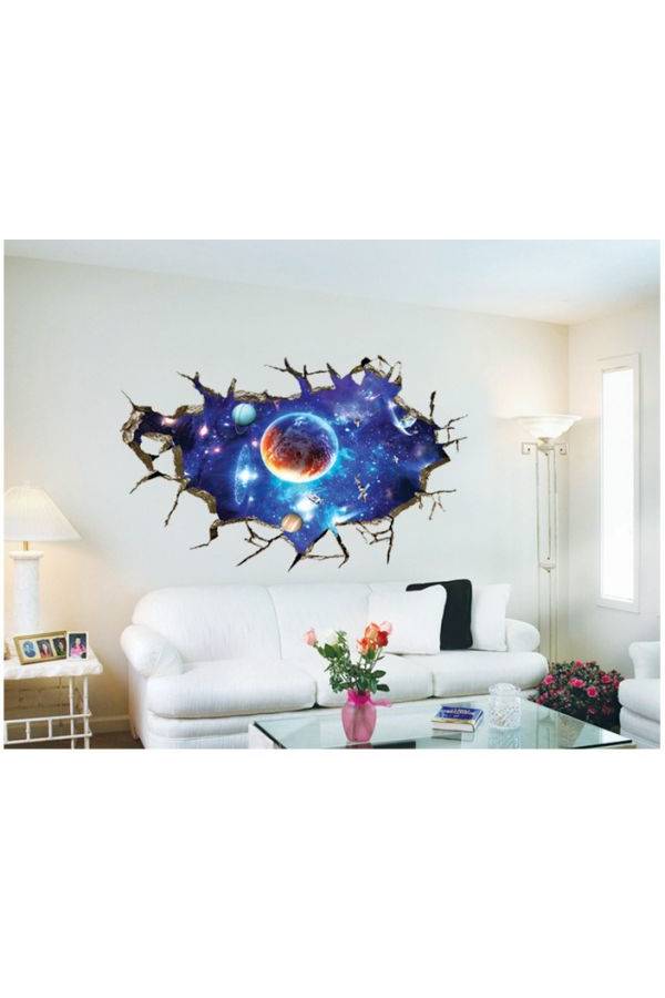 3D Space Galaxy Planet Wall Stickers For Home Decoration  - Image 2
