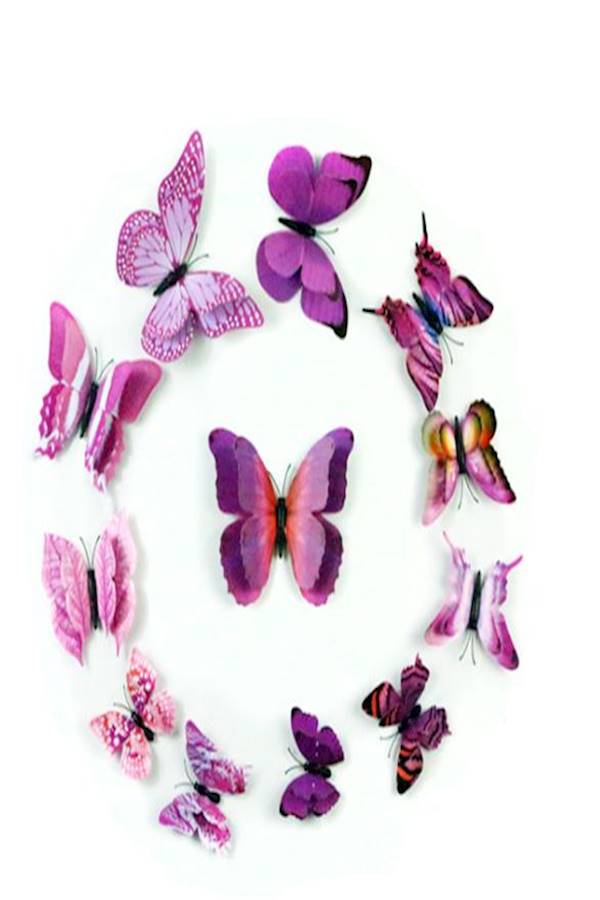 Generic - 12Pcs Butterfly Wall Decals - 3D Butterflies Wall Stickers Removable Mural Decor Wall Stickers Decals Wall Decor Home Decor Kids Room Bedroom Decor Living Room Decor - Image 1