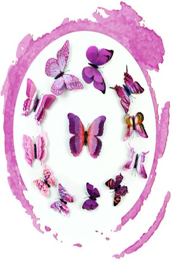 Generic - 12Pcs Butterfly Wall Decals - 3D Butterflies Wall Stickers Removable Mural Decor Wall Stickers Decals Wall Decor Home Decor Kids Room Bedroom Decor Living Room Decor - Image 1