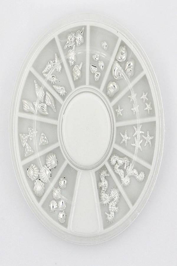 mixed Styles 3D metal Starfish Nail Slice Sticker Decoration Wheel - Image 1