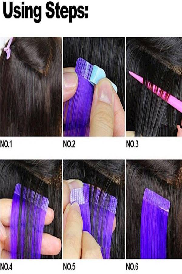 Double Side Hair Tape Blue/White 4x0.8cm - Image 3