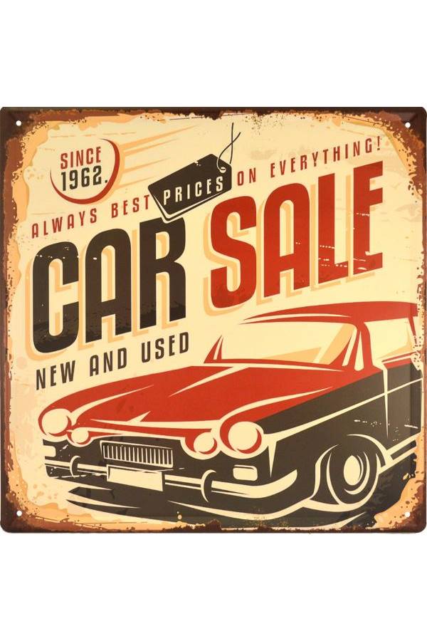 Car Sale New and Used - Dubai Vintage Metal Plate Tin Sign 252grams
