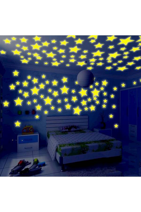 Generic - 100 Piece Luminous  Star Wall Stickers For Livingroom Glow In The Dark Festival Home Decoration - Image 1