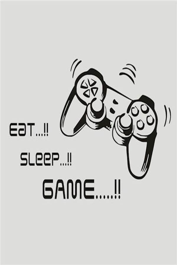أوياوو ملصق جداري من الفينيل بتصميم عصا تحكم مع عبارة «Eat Sleep Game» مناسب لتزيين غرف الشباب  - Image 3