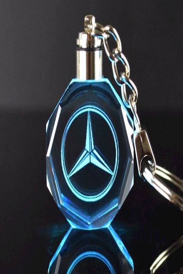 Mercedes-Benz Car Logo Keychain Blue/Black/Gold - Image 2