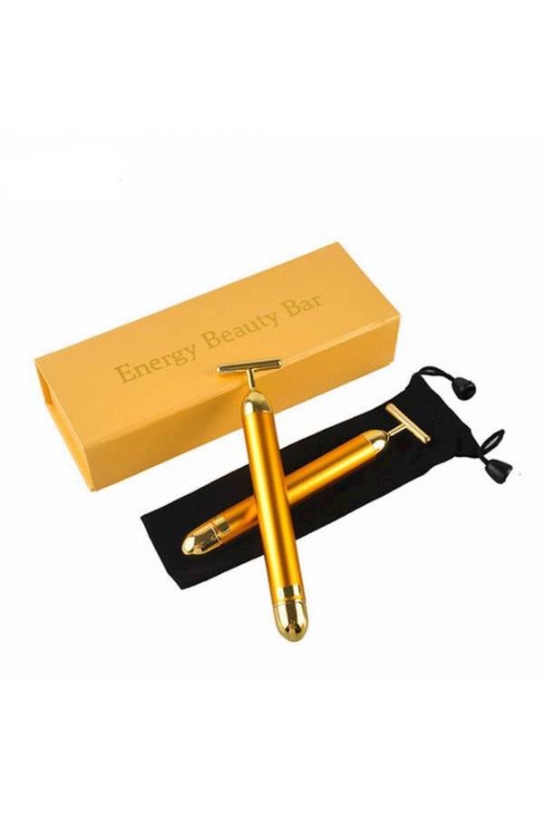 Generic 24K Facial Beauty Roller Massager Vibrator Gold  - Image 2