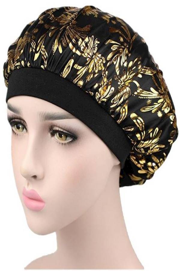 Generic Super Comfy Sleep Cap Black/Gold - Image 3