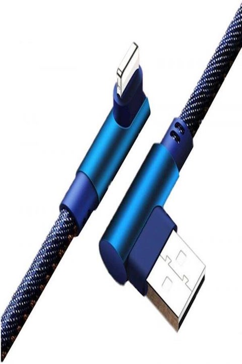90 Degree USB Cable For Iphone X 6 6S 7 8 Fast Charging Cable For Ipad USB Charger Cable L Type Data Cable For Iphone 5 Se 2M