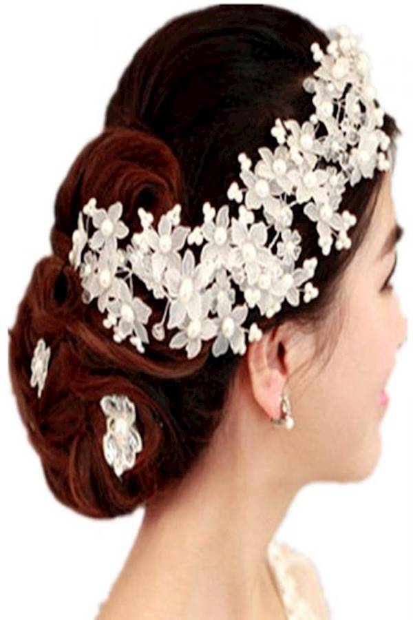 Generic Bridal Headband Bohemian Headpiece Crystal Pearl Hair Vine Flower Halo Wedding Hair Accessories - Image 3