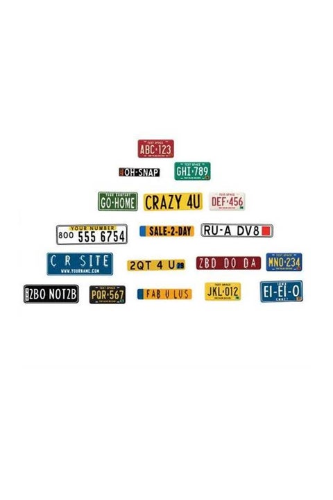 Creativity Retro Carplate Number Removable Wall Sticker Decal, Living Room Bedroom Home Decoration Adhesive DIY Art Wall Mural