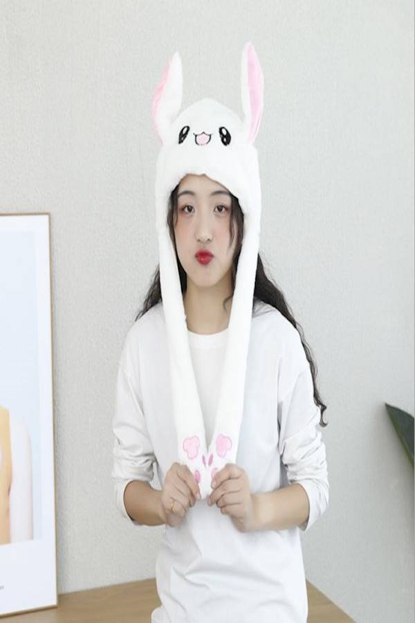 Generic Plush Rabbit Ear Hat White/Pink/Black - Image 4