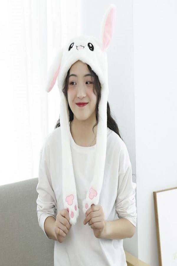 Generic Plush Rabbit Ear Hat White/Pink/Black - Image 3