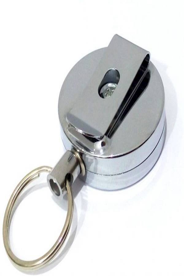 Heavy Duty Retractable Keychain Reel Stainless Cable Great For Id Swipe Cards - Image 1