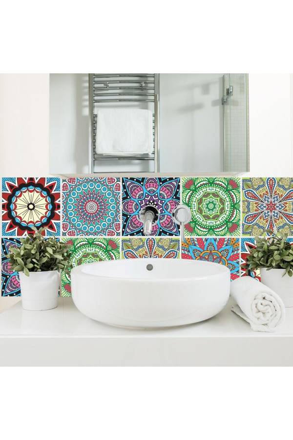 Moroccan Design Tile Sticker Multicolour 20x20cm - Image 1