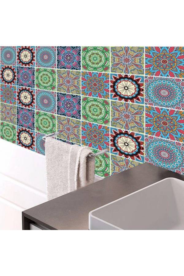Moroccan Design Tile Sticker Multicolour 20x20cm - Image 3