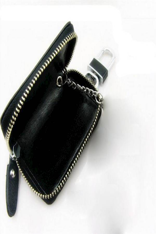 Nissan Leather Ring Holder Cover Car Auto Coin Cover Zipper Keychain - Image 3