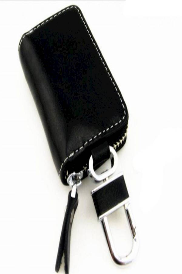 Nissan Leather Ring Holder Cover Car Auto Coin Cover Zipper Keychain - Image 4