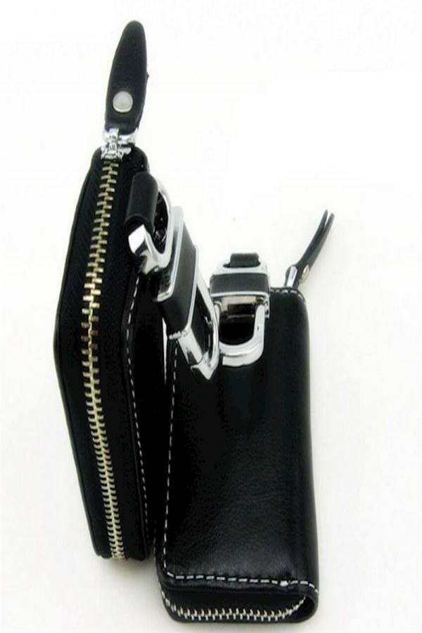 Nissan Leather Ring Holder Cover Car Auto Coin Cover Zipper Keychain - Image 5