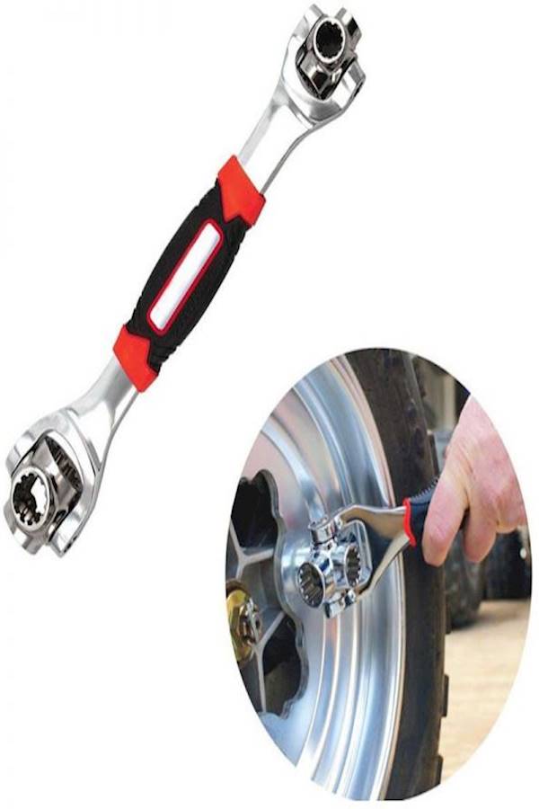 48-In-1 Car Repair Wrench Tool Red/Silver/Black  - Image 3