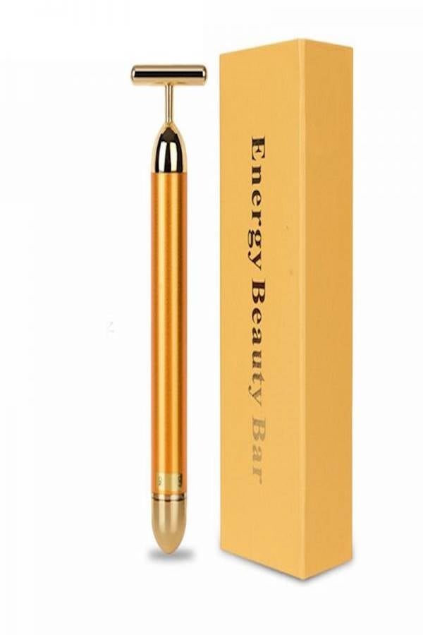 Generic 24K Facial Beauty Roller Massager Vibrator Gold  - Image 1